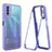 Silicone Transparent Frame Case Cover 360 Degrees MJ1 for Vivo Y12s Purple