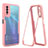 Silicone Transparent Frame Case Cover 360 Degrees MJ1 for Vivo Y30 Rose Gold