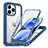 Silicone Transparent Frame Case Cover 360 Degrees with Mag-Safe Magnetic AC1 for Apple iPhone 13 Pro Blue