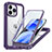 Silicone Transparent Frame Case Cover 360 Degrees with Mag-Safe Magnetic AC1 for Apple iPhone 13 Pro Purple