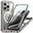 Silicone Transparent Frame Case Cover 360 Degrees with Mag-Safe Magnetic T01 for Apple iPhone 14 Pro Max Gray