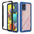 Silicone Transparent Frame Case Cover 360 Degrees YB1 for Samsung Galaxy A51 5G Blue