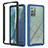 Silicone Transparent Frame Case Cover 360 Degrees YB1 for Samsung Galaxy Note 20 5G Blue