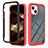 Silicone Transparent Frame Case Cover 360 Degrees YB2 for Apple iPhone 14 Plus Red