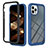 Silicone Transparent Frame Case Cover 360 Degrees YB2 for Apple iPhone 14 Pro Max Blue
