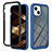 Silicone Transparent Frame Case Cover 360 Degrees YB2 for Apple iPhone 15 Blue