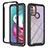 Silicone Transparent Frame Case Cover 360 Degrees YB2 for Motorola Moto G10 Black