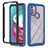 Silicone Transparent Frame Case Cover 360 Degrees YB2 for Motorola Moto G10 Blue