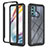 Silicone Transparent Frame Case Cover 360 Degrees YB2 for Motorola Moto G60 Black