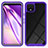 Silicone Transparent Frame Case Cover 360 Degrees ZJ1 for Google Pixel 4 XL Clove Purple