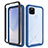 Silicone Transparent Frame Case Cover 360 Degrees ZJ1 for Google Pixel 4a 5G Blue