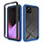Silicone Transparent Frame Case Cover 360 Degrees ZJ1 for Google Pixel 5 Blue