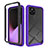 Silicone Transparent Frame Case Cover 360 Degrees ZJ1 for Google Pixel 5 Clove Purple