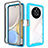 Silicone Transparent Frame Case Cover 360 Degrees ZJ1 for Huawei Honor Magic4 Lite 4G Sky Blue