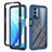 Silicone Transparent Frame Case Cover 360 Degrees ZJ1 for OnePlus Nord N200 5G Blue