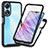 Silicone Transparent Frame Case Cover 360 Degrees ZJ1 for Oppo A78 5G Black