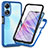 Silicone Transparent Frame Case Cover 360 Degrees ZJ1 for Oppo A78 5G Blue