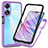 Silicone Transparent Frame Case Cover 360 Degrees ZJ1 for Oppo A78 5G Clove Purple