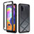 Silicone Transparent Frame Case Cover 360 Degrees ZJ1 for Samsung Galaxy A31 Black