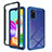 Silicone Transparent Frame Case Cover 360 Degrees ZJ1 for Samsung Galaxy A41 Blue