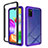 Silicone Transparent Frame Case Cover 360 Degrees ZJ1 for Samsung Galaxy A41 Clove Purple