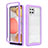 Silicone Transparent Frame Case Cover 360 Degrees ZJ1 for Samsung Galaxy A42 5G Clove Purple