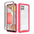 Silicone Transparent Frame Case Cover 360 Degrees ZJ1 for Samsung Galaxy A42 5G Hot Pink