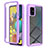 Silicone Transparent Frame Case Cover 360 Degrees ZJ1 for Samsung Galaxy A51 5G Clove Purple