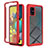 Silicone Transparent Frame Case Cover 360 Degrees ZJ1 for Samsung Galaxy A51 5G Red