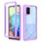 Silicone Transparent Frame Case Cover 360 Degrees ZJ1 for Samsung Galaxy A71 5G Clove Purple