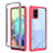 Silicone Transparent Frame Case Cover 360 Degrees ZJ1 for Samsung Galaxy A71 5G Hot Pink