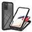 Silicone Transparent Frame Case Cover 360 Degrees ZJ1 for Samsung Galaxy M02s Black