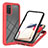 Silicone Transparent Frame Case Cover 360 Degrees ZJ1 for Samsung Galaxy M02s Red