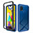 Silicone Transparent Frame Case Cover 360 Degrees ZJ1 for Samsung Galaxy M31 Prime Edition Blue
