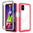 Silicone Transparent Frame Case Cover 360 Degrees ZJ1 for Samsung Galaxy M51 Hot Pink