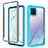 Silicone Transparent Frame Case Cover 360 Degrees ZJ1 for Samsung Galaxy M60s Sky Blue