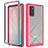 Silicone Transparent Frame Case Cover 360 Degrees ZJ1 for Samsung Galaxy Note 20 5G Hot Pink