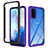 Silicone Transparent Frame Case Cover 360 Degrees ZJ1 for Samsung Galaxy S20 Clove Purple