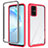 Silicone Transparent Frame Case Cover 360 Degrees ZJ1 for Samsung Galaxy S20 Plus 5G Hot Pink