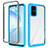 Silicone Transparent Frame Case Cover 360 Degrees ZJ1 for Samsung Galaxy S20 Plus 5G Sky Blue