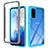 Silicone Transparent Frame Case Cover 360 Degrees ZJ1 for Samsung Galaxy S20 Sky Blue
