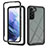 Silicone Transparent Frame Case Cover 360 Degrees ZJ1 for Samsung Galaxy S22 5G Black