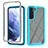 Silicone Transparent Frame Case Cover 360 Degrees ZJ1 for Samsung Galaxy S23 Plus 5G Clove Purple