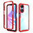 Silicone Transparent Frame Case Cover 360 Degrees ZJ2 for Oppo A78 5G Red