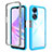 Silicone Transparent Frame Case Cover 360 Degrees ZJ2 for Oppo A78 5G Sky Blue