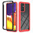 Silicone Transparent Frame Case Cover 360 Degrees ZJ2 for Samsung Galaxy M34 5G Red