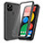 Silicone Transparent Frame Case Cover 360 Degrees ZJ3 for Google Pixel 5 Black