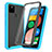 Silicone Transparent Frame Case Cover 360 Degrees ZJ3 for Google Pixel 5 XL 5G Sky Blue