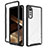 Silicone Transparent Frame Case Cover 360 Degrees ZJ3 for LG Velvet 4G Black