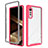 Silicone Transparent Frame Case Cover 360 Degrees ZJ3 for LG Velvet 4G Hot Pink